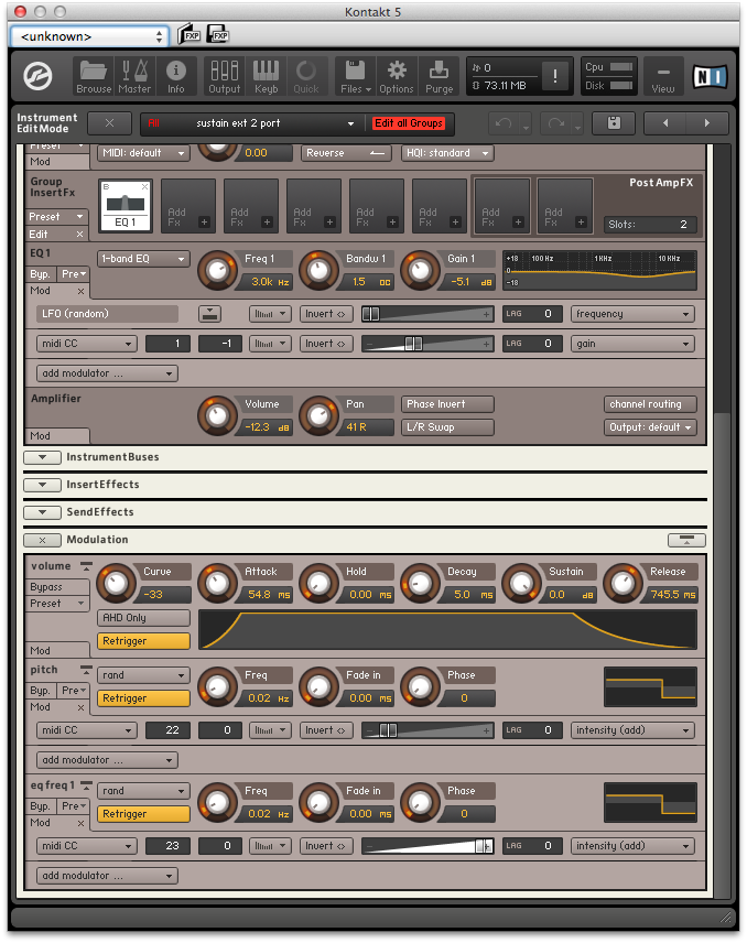 CELLOS CC MIDI CONTROLLERS  CONFIGURATION IN ITS 16 CHANNEL IN THE INTERFACE OF KONTAKT-5 (DOWN). .png